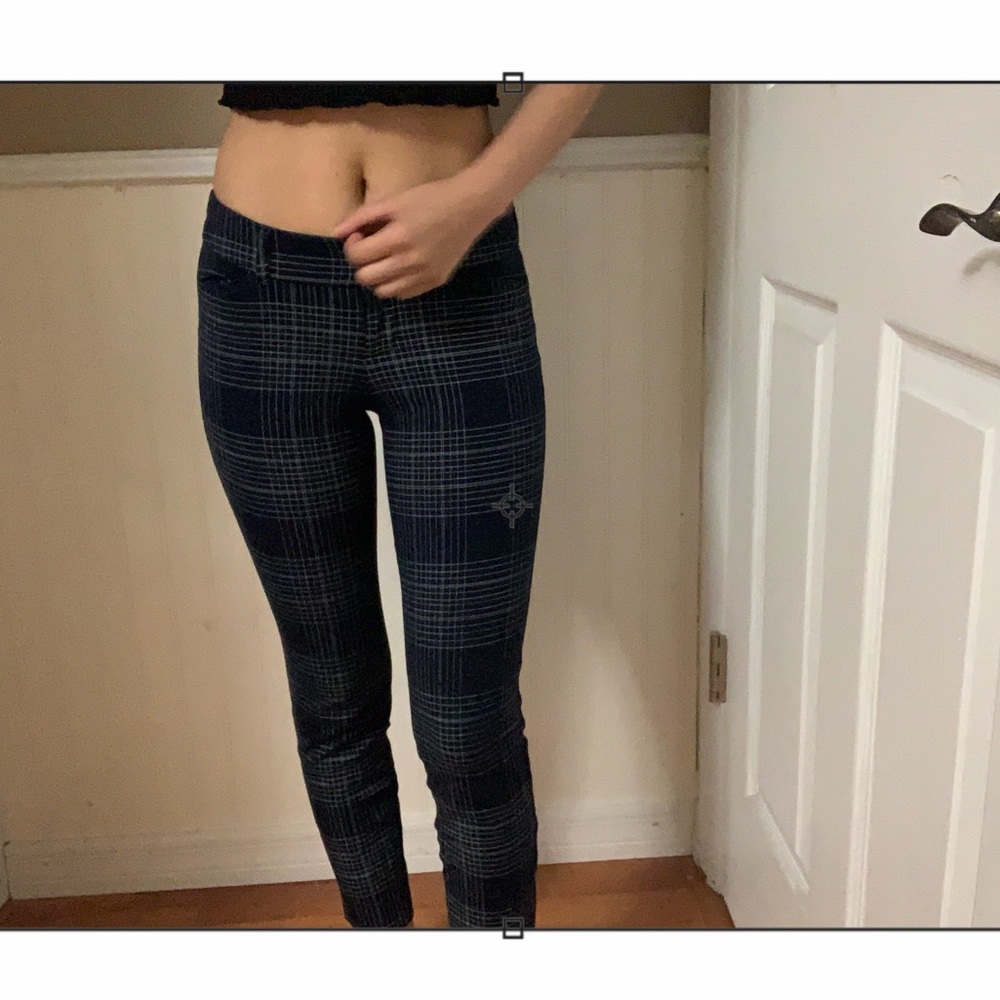 Old Navy Blue Plaid Ankle Pants